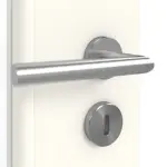 Detailansicht der Oberfläche von GARANT Doppelflügeltür inkl. Zarge 0105-60 Pearl White CPL mit Lichtausschnitt LA-DIN Sprosse SP2