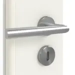 Detailansicht der Oberfläche von GARANT Doppelflügeltür inkl. Zarge 0135-60 Rain Resopal mit Lichtausschnitt LA-DIN Sprosse SP2