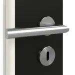 Detailansicht der Oberfläche von GARANT Doppelflügeltür inkl. Zarge 0901-60 Black Resopal mit Lichtausschnitt LA-DIN Sprosse SP2