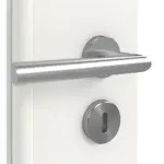 Detailansicht der Oberfläche von GARANT Doppelflügeltür inkl. Zarge Authentic Bianco CPL mit Lichtausschnitt LA-DIN Sprosse SP2