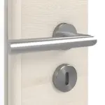 Detailansicht der Oberfläche von GARANT Doppelflügeltür inkl. Zarge Quer Authentic Perl GCK08 mit Lichtausschnitt LA-DIN Sprosse SP2