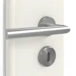 Detailansicht der Oberfläche von GARANT Doppelflügeltür inkl. Zarge Weiß Struktur Premium GCK08 mit Lichtausschnitt LA-DIN Sprosse SP2