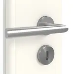 Detailansicht der Oberfläche von GARANT Doppelflügeltür inkl. Zarge 0105-60 Pearl White CPL mit Lichtausschnitt LA-DIN Sprosse SP4