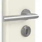 Detailansicht der Oberfläche von GARANT Doppelflügeltür inkl. Zarge 0140-60 Dawn Resopal mit Lichtausschnitt LA-DIN Sprosse SP4