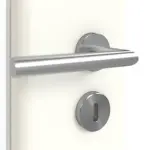 Detailansicht der Oberfläche von GARANT Doppelflügeltür inkl. Zarge U11026SD Kristallweiß GHK08 mit Lichtausschnitt LA-DIN Sprosse SP4