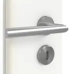 Detailansicht der Oberfläche von GARANT Doppelflügeltür inkl. Zarge U11209SD Edelweiß GHK08 mit Lichtausschnitt LA-DIN Sprosse SP4