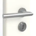 Detailansicht der Oberfläche von GARANT Doppelflügeltür inkl. Zarge U11026SD Kristallweiß GHK08 mit Lichtausschnitt LA-DIN