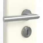 Detailansicht der Oberfläche von GARANT Doppelflügeltür inkl. Zarge W980ST15 Platinweiß GHK08 mit Lichtausschnitt LA-DIN