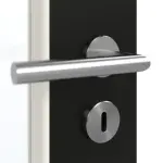 Detailansicht der Oberfläche von GARANT Doppelflügeltür inkl. Zarge 0901-60 Black Resopal mit Lichtausschnitt LA-2