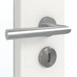 Detailansicht der Oberfläche von GARANT Doppelflügeltür inkl. Zarge Quer Authentic Bianco CPL mit Lichtausschnitt LA-2