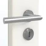 Detailansicht der Oberfläche von GARANT Doppelflügeltür inkl. Zarge Weißlack 9016 GHK08 mit Lichtausschnitt LA-2