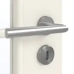 Detailansicht der Oberfläche von GARANT Doppelflügeltür inkl. Zarge Weißlack 9010 GHK08 mit Lichtausschnitt LA-2 Sprosse SP10