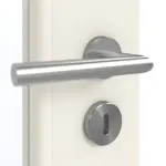 Detailansicht der Oberfläche von GARANT Doppelflügeltür inkl. Zarge Weißlack 9010 mit Lichtausschnitt LA-2 Sprosse SP2