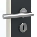 Detailansicht der Oberfläche von GARANT Doppelflügeltür inkl. Zarge U12000SD Vulkanschwarz GHK08 mit Lichtausschnitt LA-2