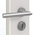 Detailansicht der Oberfläche von GARANT Doppelflügeltür inkl. Zarge U12188SD Lichtgrau GHK08 mit Lichtausschnitt LA-2