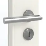 Detailansicht der Oberfläche von GARANT Doppelflügeltür inkl. Zarge Weiß Struktur Premium CPL mit Lichtausschnitt LA-2