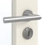 Detailansicht der Oberfläche von GARANT Doppelflügeltür inkl. Zarge 0140-60 Dawn Resopal mit Lichtausschnitt LA-3