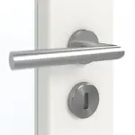 Detailansicht der Oberfläche von GARANT Doppelflügeltür inkl. Zarge Authentic Bianco CPL mit Lichtausschnitt LA-3