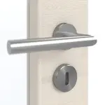 Detailansicht der Oberfläche von GARANT Doppelflügeltür inkl. Zarge Quer Authentic Perl GCK08 mit Lichtausschnitt LA-3