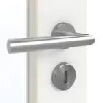 Detailansicht der Oberfläche von GARANT Doppelflügeltür inkl. Zarge D354-60 Designer White Resopal mit Lichtausschnitt LA-3