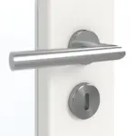 Detailansicht der Oberfläche von GARANT Doppelflügeltür inkl. Zarge Weißlack 9016 CPL mit Lichtausschnitt LA-3