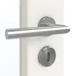 Detailansicht der Oberfläche von GARANT Doppelflügeltür inkl. Zarge Weißlack 9016 GHK08 mit Lichtausschnitt LA-3