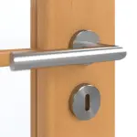 Detailansicht der Oberfläche von GARANT Doppelflügeltür inkl. Zarge Buche Exklusiv CPL mit Lichtausschnitt LA-3 Sprosse SP1