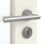 Detailansicht der Oberfläche von GARANT Doppelflügeltür inkl. Zarge Weißlack 9010 mit Lichtausschnitt LA-3 Sprosse SP10