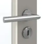 Detailansicht der Oberfläche von GARANT Doppelflügeltür inkl. Zarge U12115SD Platingrau GHK08 mit Lichtausschnitt LA-3