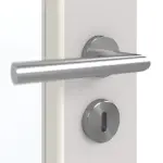 Detailansicht der Oberfläche von GARANT Doppelflügeltür inkl. Zarge U12188SD Lichtgrau GHK08 mit Lichtausschnitt LA-3