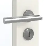 Detailansicht der Oberfläche von GARANT Doppelflügeltür inkl. Zarge Weiß Struktur Premium CPL mit Lichtausschnitt LA-3