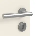 Detailansicht der Oberfläche von GARANT Doppelflügeltür inkl. Zarge 0140-60 Dawn Resopal mit Lichtausschnitt LA-4 bandseitig