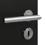 Detailansicht der Oberfläche von GARANT Doppelflügeltür inkl. Zarge 0901-60 Black Resopal mit Lichtausschnitt LA-4 bandseitig