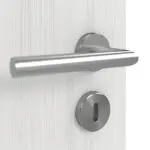 Detailansicht der Oberfläche von GARANT Doppelflügeltür inkl. Zarge Authentic Grigio GCK08 mit Lichtausschnitt LA-4 bandseitig