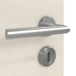 Detailansicht der Oberfläche von GARANT Doppelflügeltür inkl. Zarge Quer Authentic Perl GCK08 mit Lichtausschnitt LA-4 bandseitig