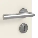 Detailansicht der Oberfläche von GARANT Doppelflügeltür inkl. Zarge 0140-60 Dawn Resopal mit Lichtausschnitt LA-4 bandseitig Sprosse SP10