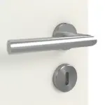 Detailansicht der Oberfläche von GARANT Doppelflügeltür inkl. Zarge Weiß Struktur Premium CPL mit Lichtausschnitt LA-4 bandseitig Sprosse SP10