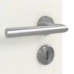 Detailansicht der Oberfläche von GARANT Doppelflügeltür inkl. Zarge Weiß Struktur Premium CPL mit Lichtausschnitt LA-4 bandseitig