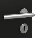 Detailansicht der Oberfläche von GARANT Doppelflügeltür inkl. Zarge 0901-60 Black Resopal mit Lichtausschnitt LA-4 mittig