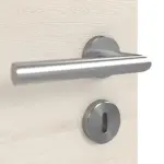 Detailansicht der Oberfläche von GARANT Doppelflügeltür inkl. Zarge Quer Authentic Perl GCK08 mit Lichtausschnitt LA-4 mittig