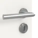 Detailansicht der Oberfläche von GARANT Doppelflügeltür inkl. Zarge Weißlack 9016 mit Lichtausschnitt LA-4 mittig