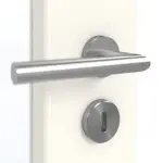 Detailansicht der Oberfläche von GARANT Doppelflügeltür inkl. Zarge 0105-60 Pearl White CPL mit Lichtausschnitt LA-4 schlossseitig