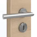 Detailansicht der Oberfläche von GARANT Doppelflügeltür inkl. Zarge Quer Authentic Achat CPL mit Lichtausschnitt LA-4 schlossseitig