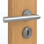 Detailansicht der Oberfläche von GARANT Doppelflügeltür inkl. Zarge Eiche Premium CPL mit Lichtausschnitt LA-4 schlossseitig