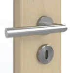 Detailansicht der Oberfläche von GARANT Doppelflügeltür inkl. Zarge Natura Ahorn GCK08 mit Lichtausschnitt LA-4 schlossseitig