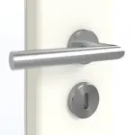 Detailansicht der Oberfläche von GARANT Doppelflügeltür inkl. Zarge U11026SD Kristallweiß GHK08 mit Lichtausschnitt LA-4 schlossseitig