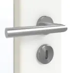 Detailansicht der Oberfläche von GARANT Doppelflügeltür inkl. Zarge U11209SD Edelweiß GHK08 mit Lichtausschnitt LA-4 schlossseitig