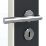 Detailansicht der Oberfläche von GARANT Doppelflügeltür inkl. Zarge U12000SD Vulkanschwarz GHK08 mit Lichtausschnitt LA-4 schlossseitig