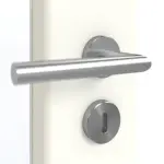 Detailansicht der Oberfläche von GARANT Doppelflügeltür inkl. Zarge W1000ST3 Premium Weiß GHK08 mit Lichtausschnitt LA-4 schlossseitig