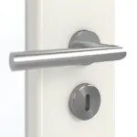 Detailansicht der Oberfläche von GARANT Doppelflügeltür inkl. Zarge Weiß Struktur Premium GCK08 mit Lichtausschnitt LA-4 schlossseitig